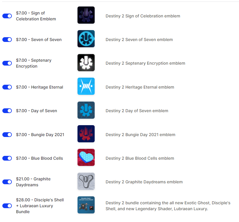 Destiny Emblem Collector v4.46.24.16 - 2024.07.09